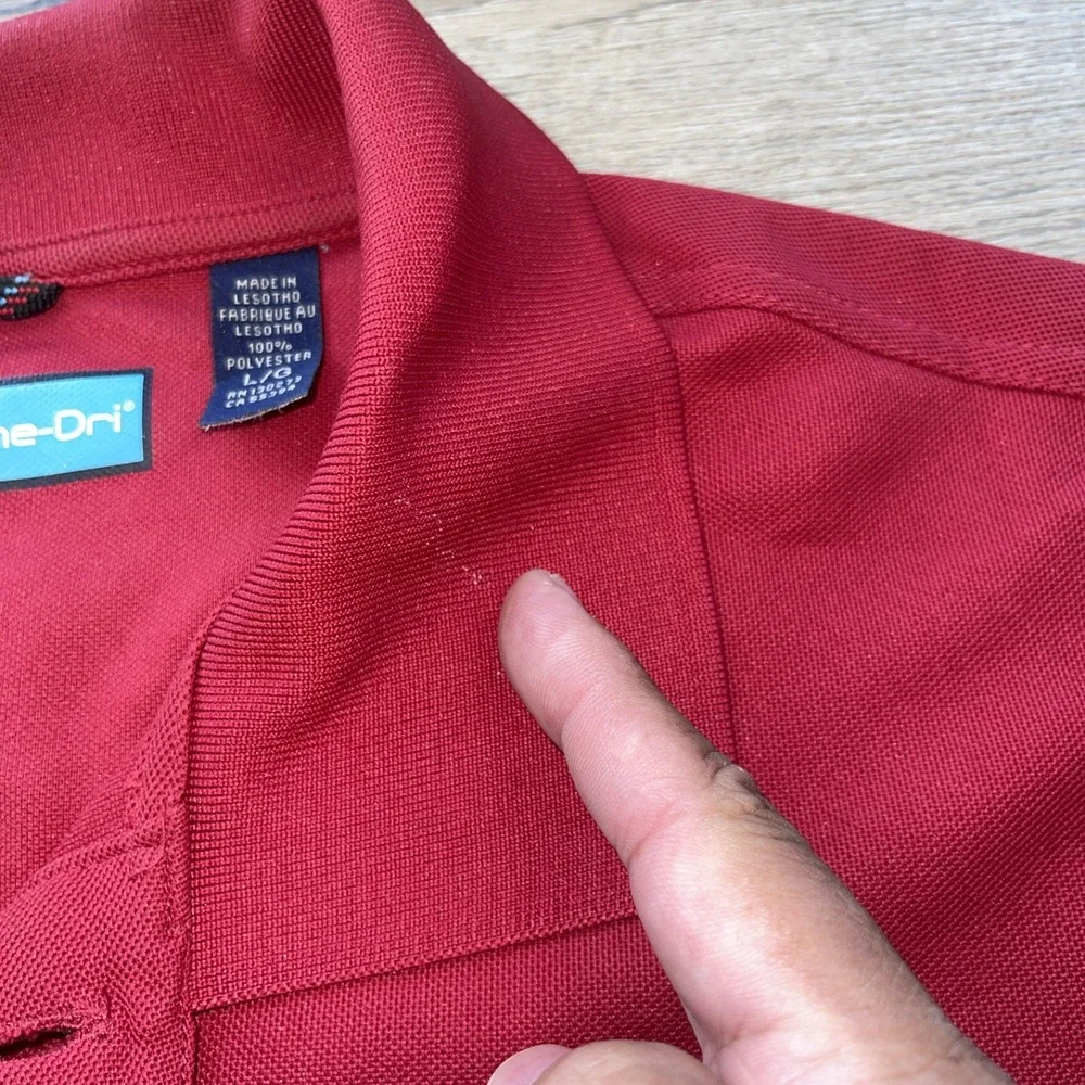 Men's Red Wrangler Breathe Dry Wicking Technology Polo Size L Golf Casual